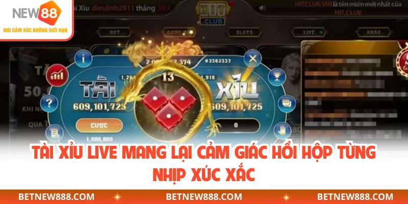 Tài xỉu live mang lại cảm giác hồi hộp từng nhịp xúc xắc